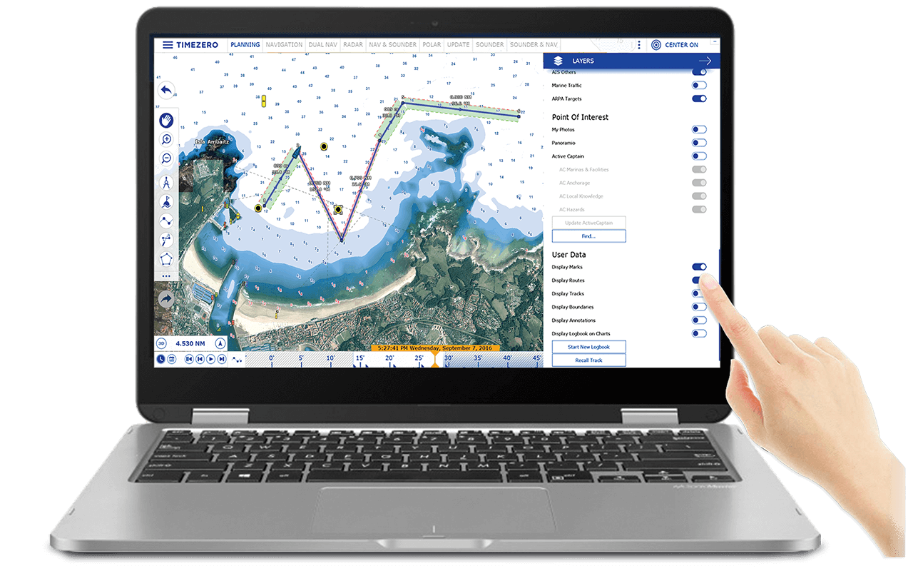 TZ Navigator is intuitive and fully adapted to be used on touch screens!